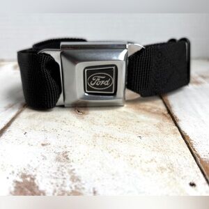 BUCKLE-DOWN Seatbelt belt FORD buckle adjustable belt retro streetwear EUC